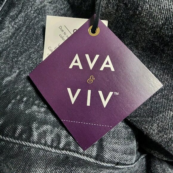 NWT NEW AVA & VIV Black High Rise 90s Straight Jeans Womens Plus Size 24 - Picture 6 of 9